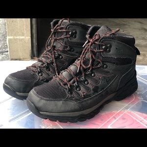 Swiss Tech Men’s Black Leather Nylon Mesh Hiking Boots Size 7.5